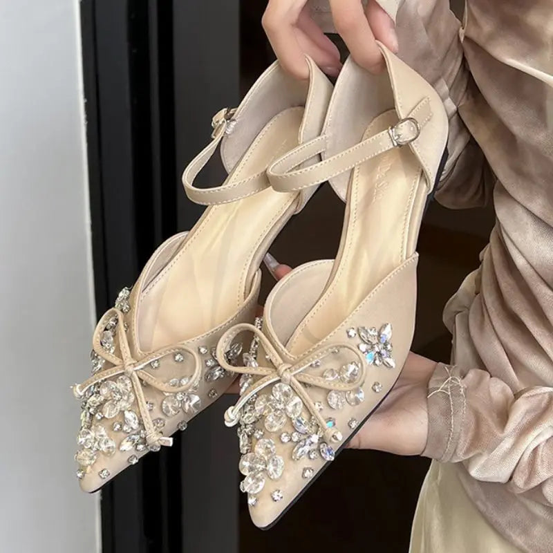 Chaussures Pour Femmes Plat Factory Wholesale High Quality Sandalia Rhinestone Fashion Flat Sandals for Women and Ladies.