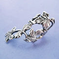 1 Pair Women's Antique Silver Color Spring Leaf Ear Cuff Cartilage Earrings Unique Ear Clip Flower Handmade Jewelry Bride