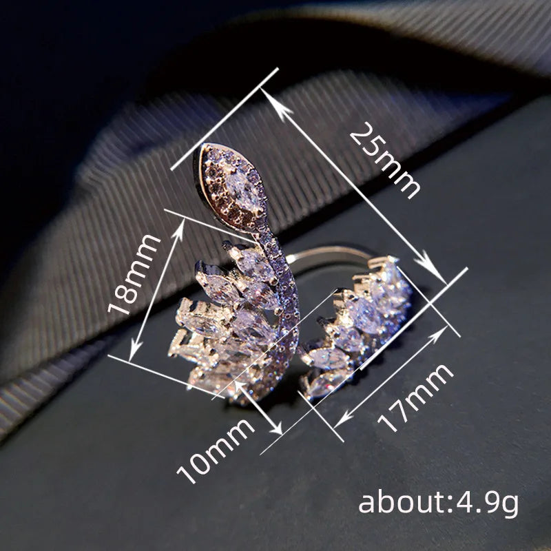 T0052 Diamond Ring Marquise Cut Natural Wedding Romantic Women's Jewelry