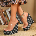 Sandales Compensees Clear Strap Open Toe Summer 2025 Women Wedge Platform Sandals