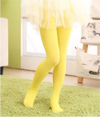 Girls Ballet Dance Pantyhose Children A Thin Section Fashion Velvet Tights Baby Solid Black White Stockings For 0-15Y Kids CN