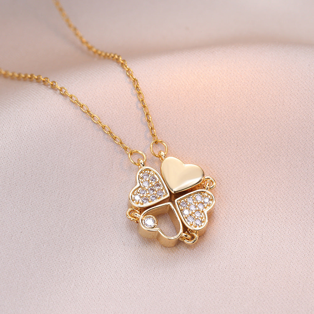 Flower Pendant Temperament Titanium Steel Necklace