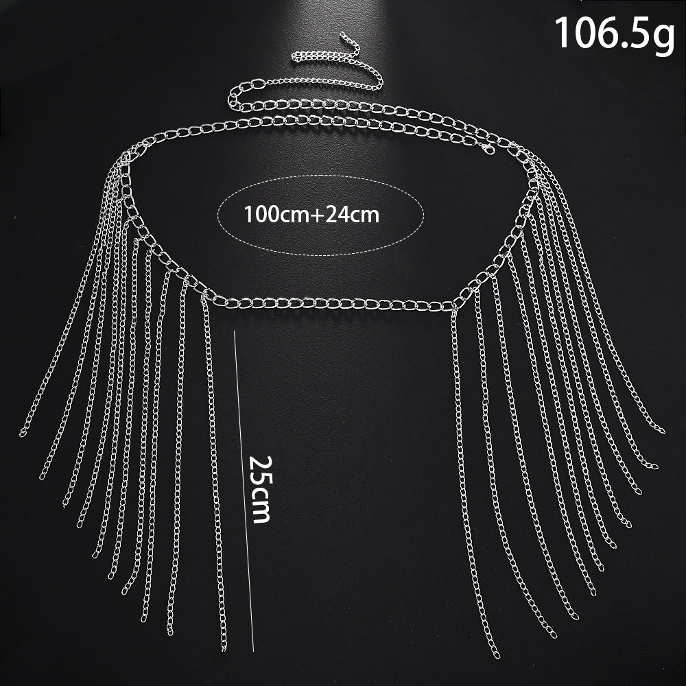 Europe And The United States New Metal Chain Waist Chain Women's High-grade Non-fading Cross-border Sexy Fashion Alloy Body Chain Pure Desire