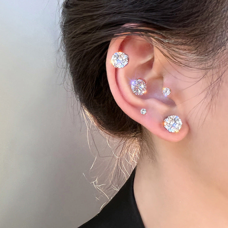 High-grade Luxury Exquisite Crystal Ear Clip Women's Non-ear Hole Niche Design Cold Wind Earrings 2022 New Fashion