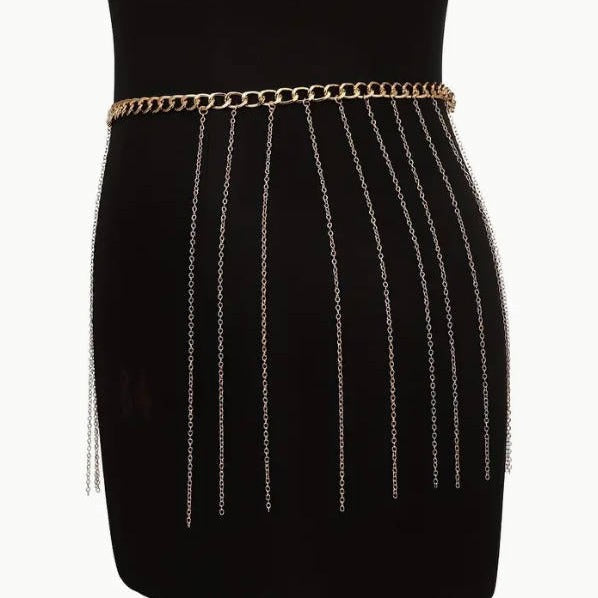 Europe And The United States New Metal Chain Waist Chain Women's High-grade Non-fading Cross-border Sexy Fashion Alloy Body Chain Pure Desire