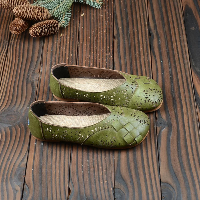 New Summer Style Retro Style Hollow Beanie Shoes Mori Style Literary Baotou Cotton And Linen Breathable Women's Shoes Flat Sandals
