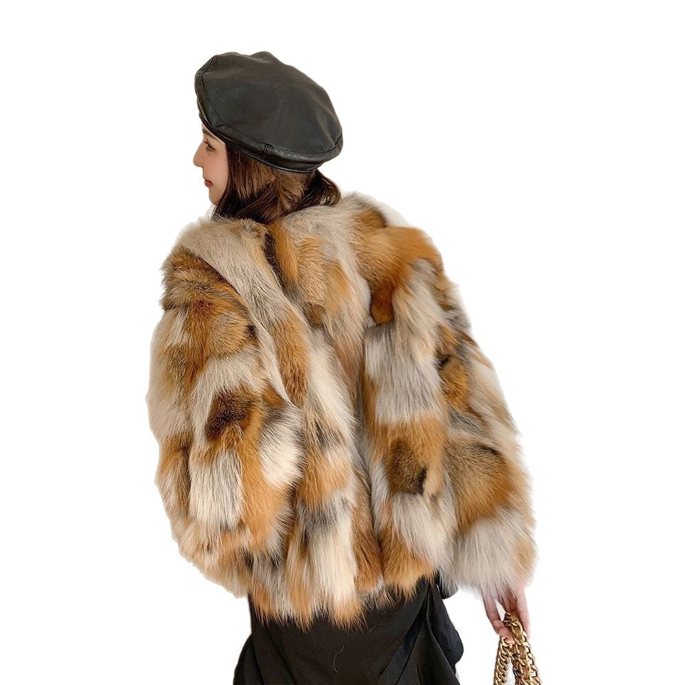 Short Winter Slimming Young Women's Thickened Fashionable Fox Fur Coat Imported Fur New Style