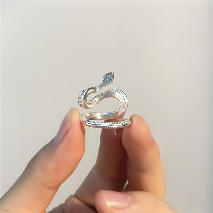 Snake Ring Female Topaz Fashion Personality Cool Wind Men's Light Luxury Open Adjustable Ring Senior