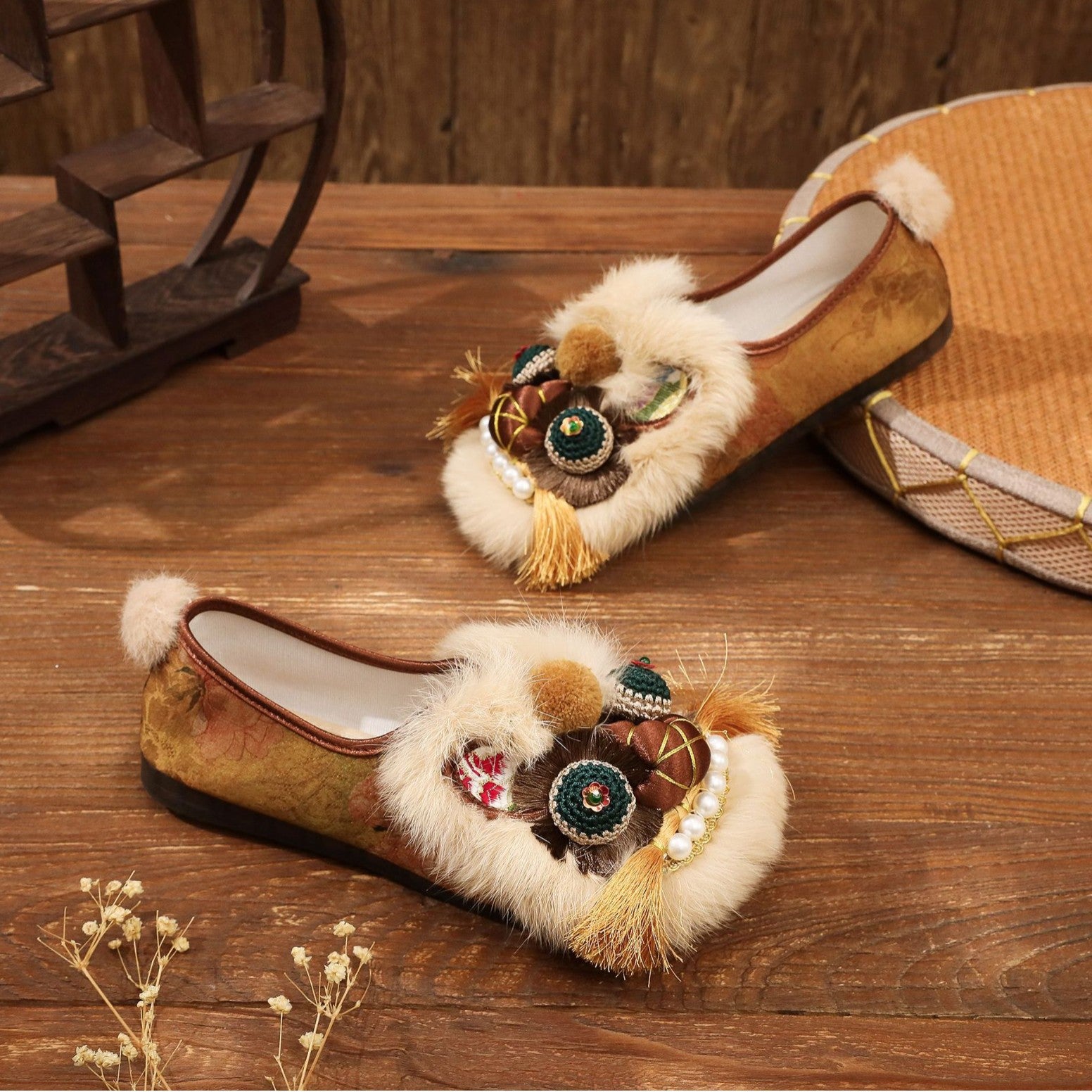 Spring New Ethnic Style Adult Tiger Head Women's Shoes Handmade Embroidered Shoes National Trend Retro Flat Folk Cloth Shoes For Women