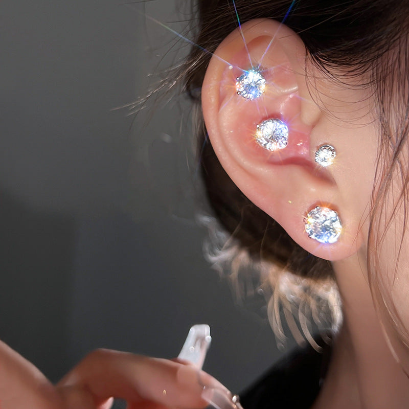 High-grade Luxury Exquisite Crystal Ear Clip Women's Non-ear Hole Niche Design Cold Wind Earrings 2022 New Fashion