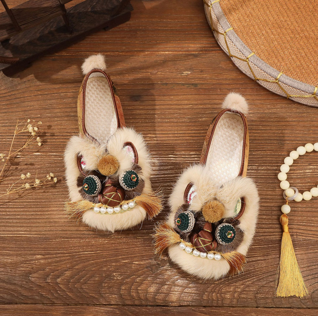 Spring New Ethnic Style Adult Tiger Head Women's Shoes Handmade Embroidered Shoes National Trend Retro Flat Folk Cloth Shoes For Women