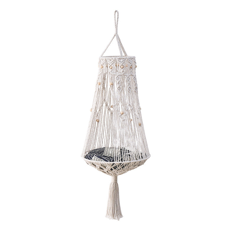 Hand-woven Cat Hammock Cross-border Cotton Cat Bed Four Seasons Universal Pet Cat Hanging Nest Bohemian Cat Hanging Basket