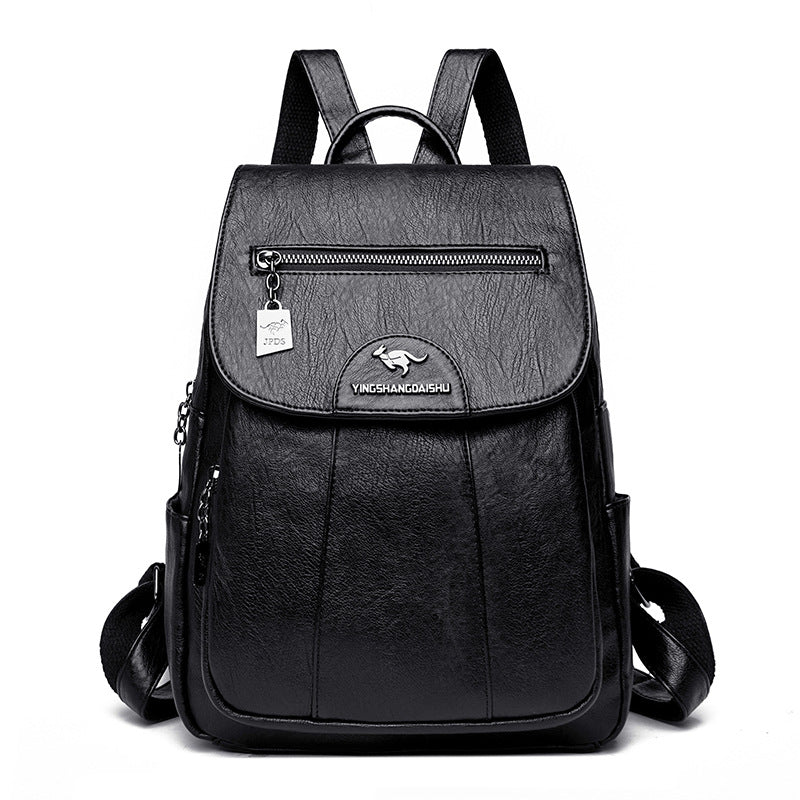 New Women's Backpack Large Capacity Soft Leather Travel Bag Fashion Student Anti-theft Imitation Sheepskin Backpack