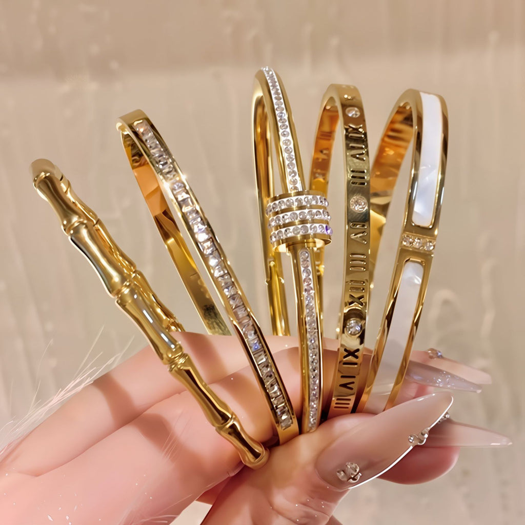Titanium Steel Bracelet Does Not Fade Stars Silver Bracelet Girls Versatile High-end Fashion Diamond Stainless Steel Bracelet