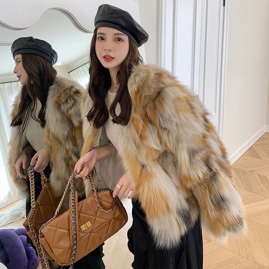 Short Winter Slimming Young Women's Thickened Fashionable Fox Fur Coat Imported Fur New Style