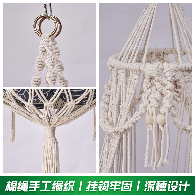 Hand-woven Cat Hammock Cross-border Cotton Cat Bed Four Seasons Universal Pet Cat Hanging Nest Bohemian Cat Hanging Basket