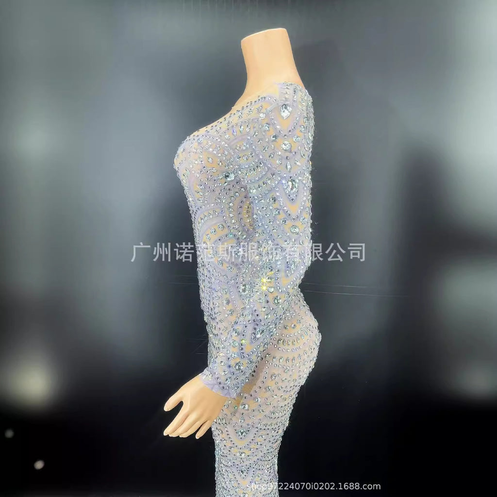 Dress Wedding Party Sparkling Crystal Evening Dress Elegant Dress Women Wedding Party