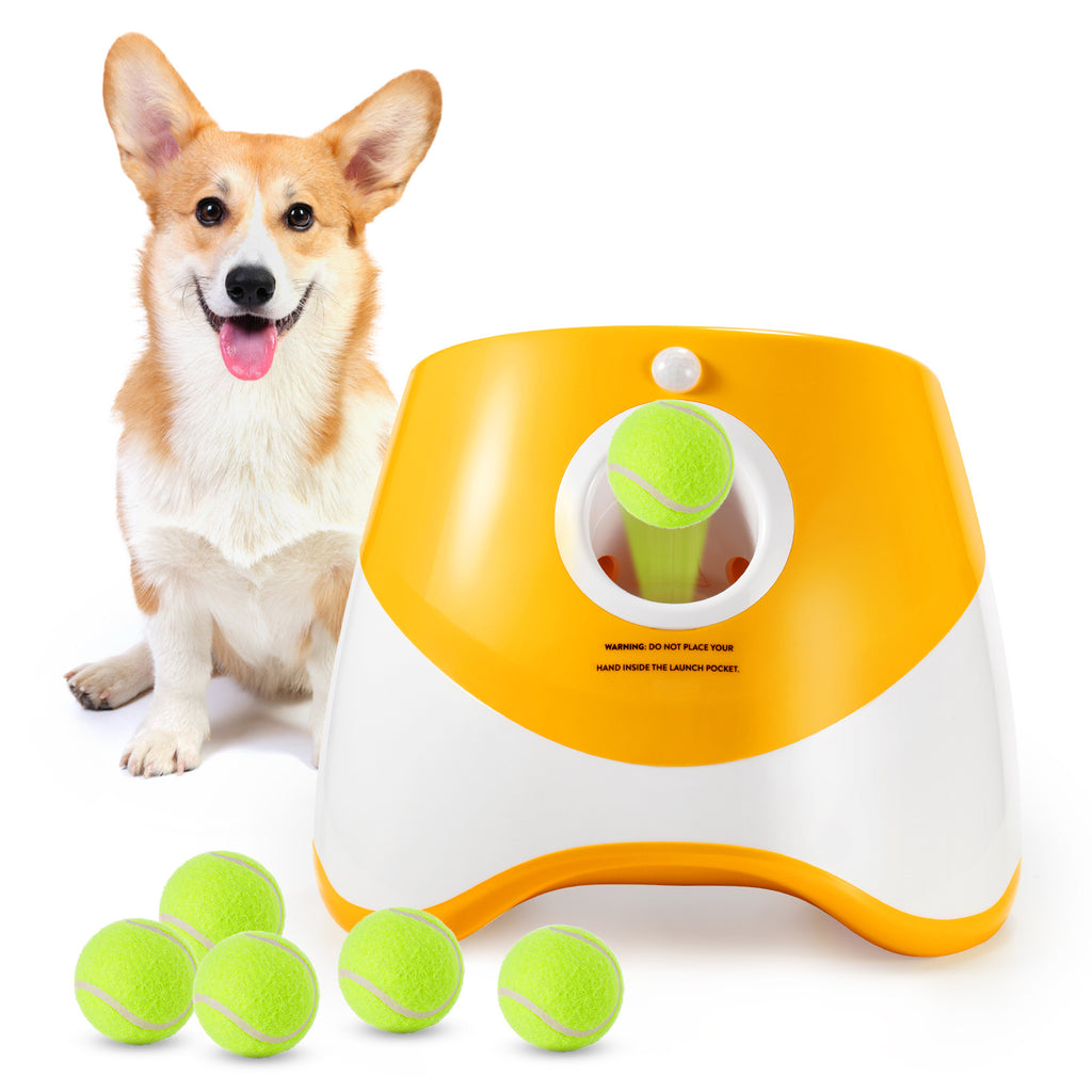 New Pet Ball Throwing Device Outdoor Elastic Tennis Launcher Dog Toy Automatic Ball Machine Net Red