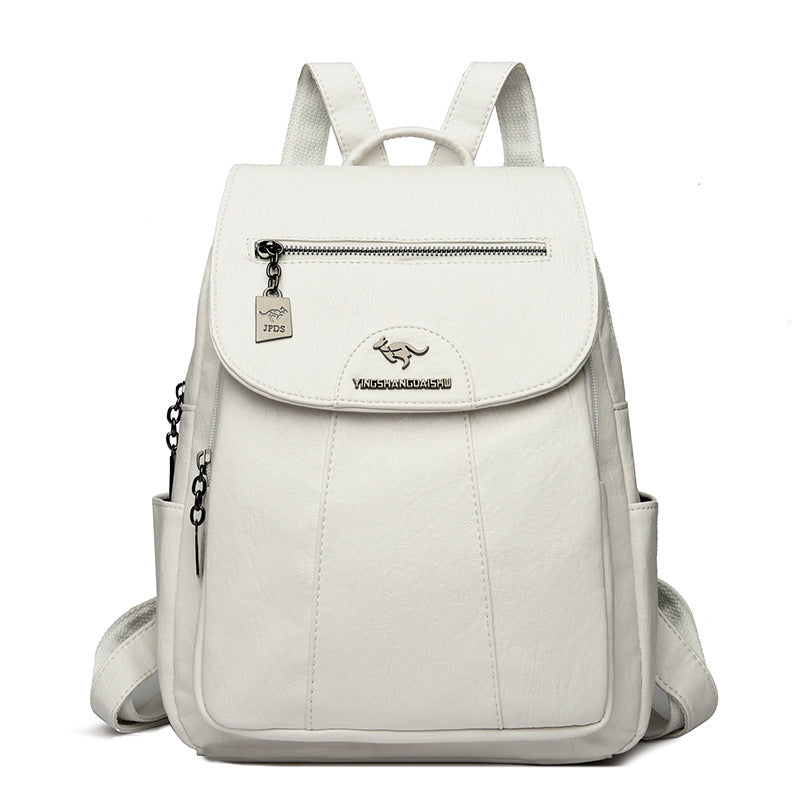 New Women's Backpack Large Capacity Soft Leather Travel Bag Fashion Student Anti-theft Imitation Sheepskin Backpack