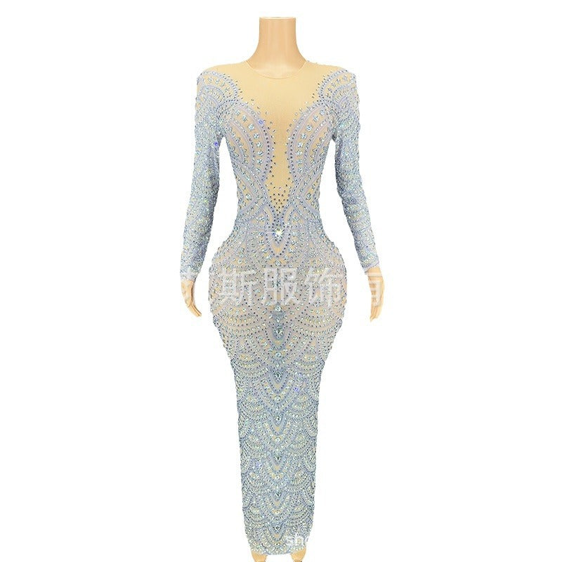 Dress Wedding Party Sparkling Crystal Evening Dress Elegant Dress Women Wedding Party