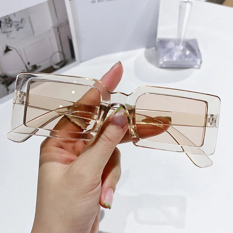 New Small Frame Rectangle Sunglasses Women's Fashion Jelly Color Sun Glasses Women Summer Travel Eyewear UV400 Oculos De Sol (Copy)