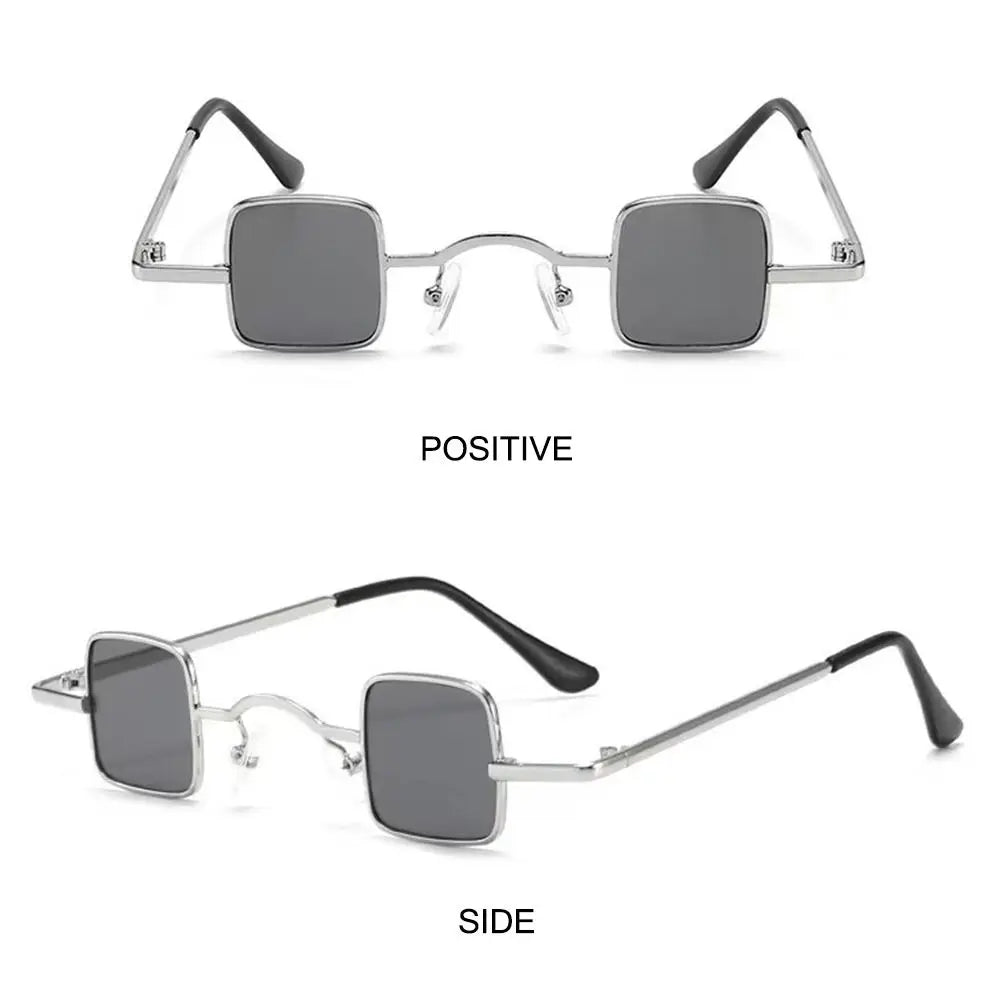 Fashion Small Square Sunglasses Ultra Light Metal Frame Hip Hop Punk Sun Glasses Candy Color Sunglasses Shades for Women Men