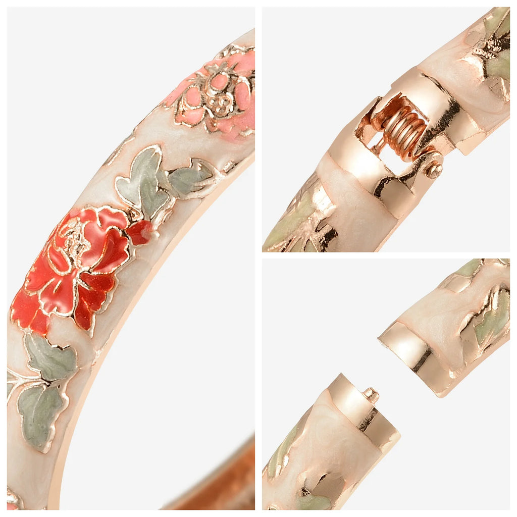 Enameled Bracelets For Women Flower Women Bangles Indian Chinese Viking Bracelet On Hand African Jewelry Dubai Women's Gift Girl