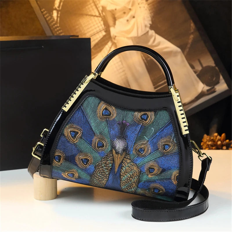 Spring new patent leather crocodile-print mother's handbag banquet dress large-capacity one-shoulder cross-body women's bag Rumanglobalcraft