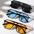 Vintage Men Women Big Sunglasses Men Square Shades Brand Designer Unisex Sun Glasses Black Lense Male Female Sunglasses UV400 Fashion Glasses 1 Store