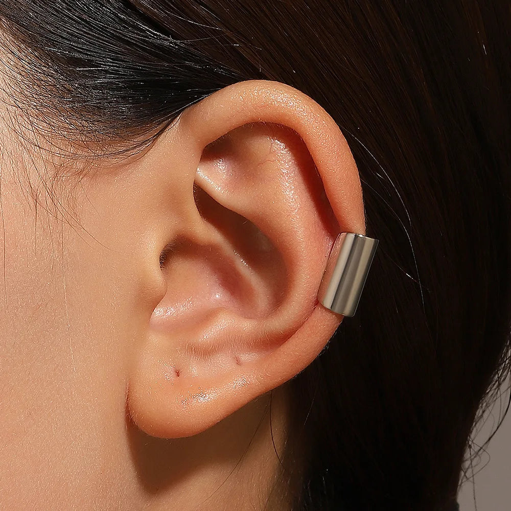 Punk Irregular Geometric Ear Cuff Earrings for Women Non-Piercing Metal Ear Clip Earring Fake Cartilage Fashion Jewelry Party