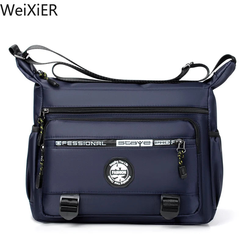 Multi-layer Pocket Design Oxford Shoulder Bag Large Capacity Men's Casual Fashion Single Shoulder Crossbody Luxury Messenger Bag