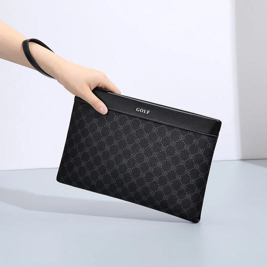 GOLF Men's Handbag Large Capacity Business Men's Bag Business Casual Soft Leather Portable Envelope Bag Mobile phone bag GOLF Official Store