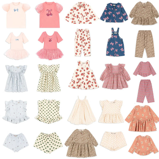 Girls Dress 2026 Summer Kids Tee and Shorts Set Heart printed Lace T Shirt Denim Overalls Children Princess Dresses Clothing Rumanglobalcraft