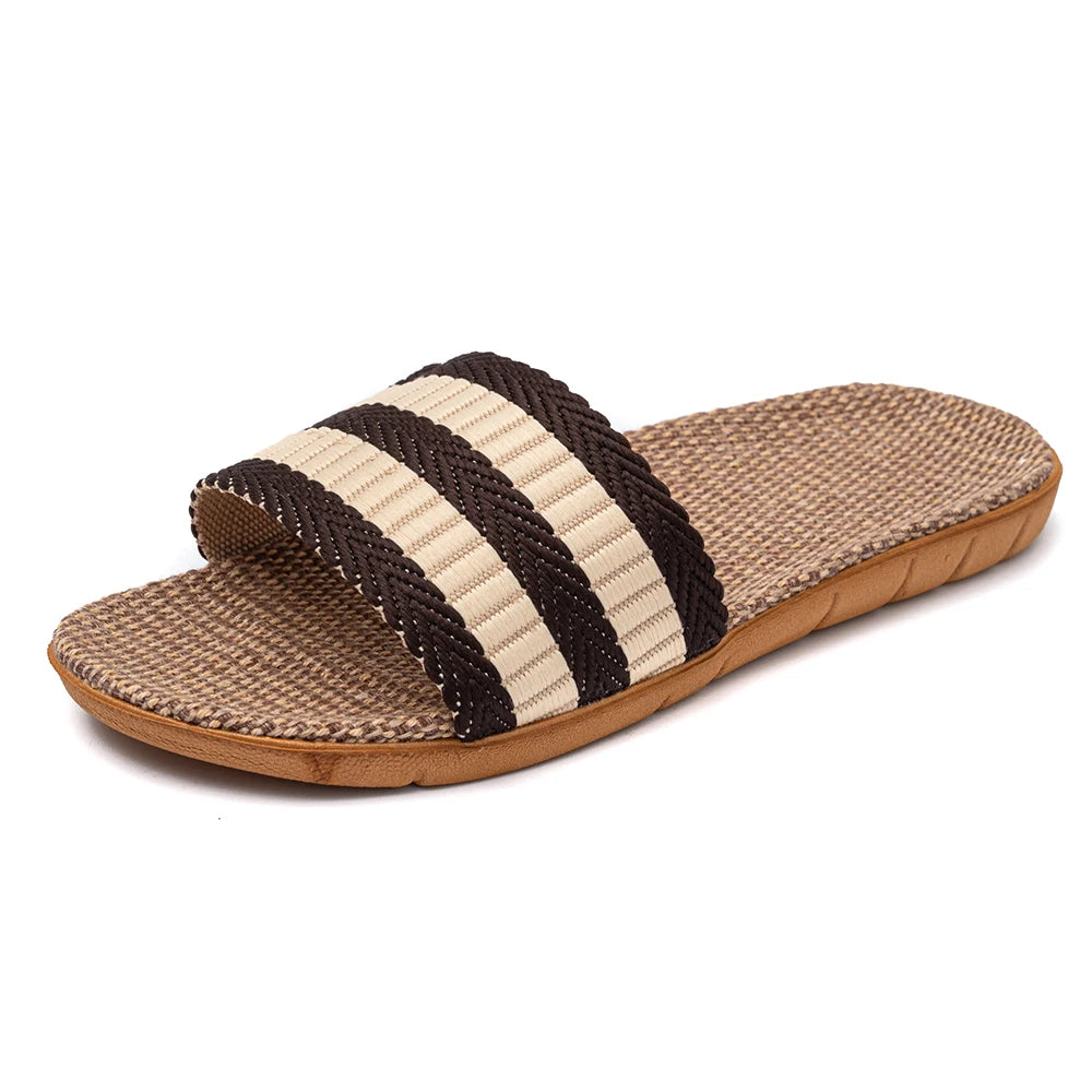 BAIRUILUN Summer Mens Slippers Shoes For Men EVA Flat Sandals Linen Lightweight Casual Slippers Women For Home Free Shipping