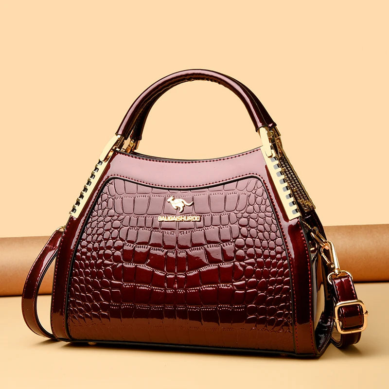 High Quality Patent Leather Three Layers Women Shoulder Bags Luxury Designer Messenger Casual Tote Bag Large Capacity Hand bags Rumanglobalcraft