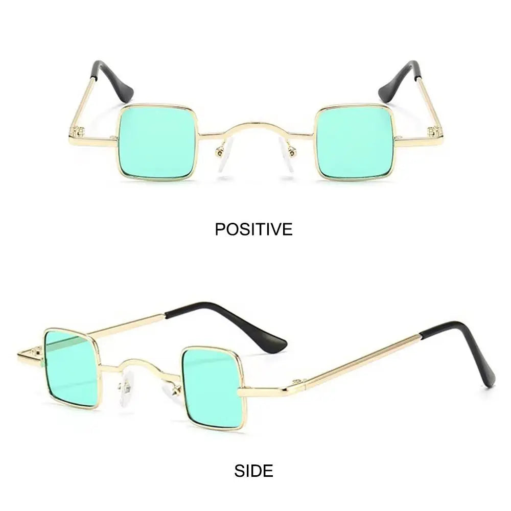 Fashion Small Square Sunglasses Ultra Light Metal Frame Hip Hop Punk Sun Glasses Candy Color Sunglasses Shades for Women Men