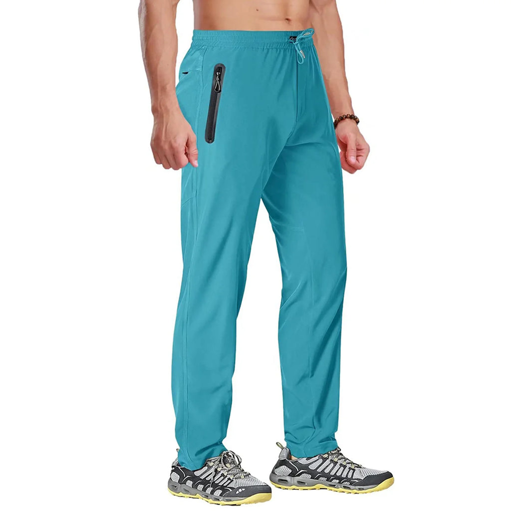 TACVASEN Outdoor Pants Men Quick Dry Straight Running Hiking Pants Elastic Lightweight Yoga Fitness Exercise Sweatpants Joggers