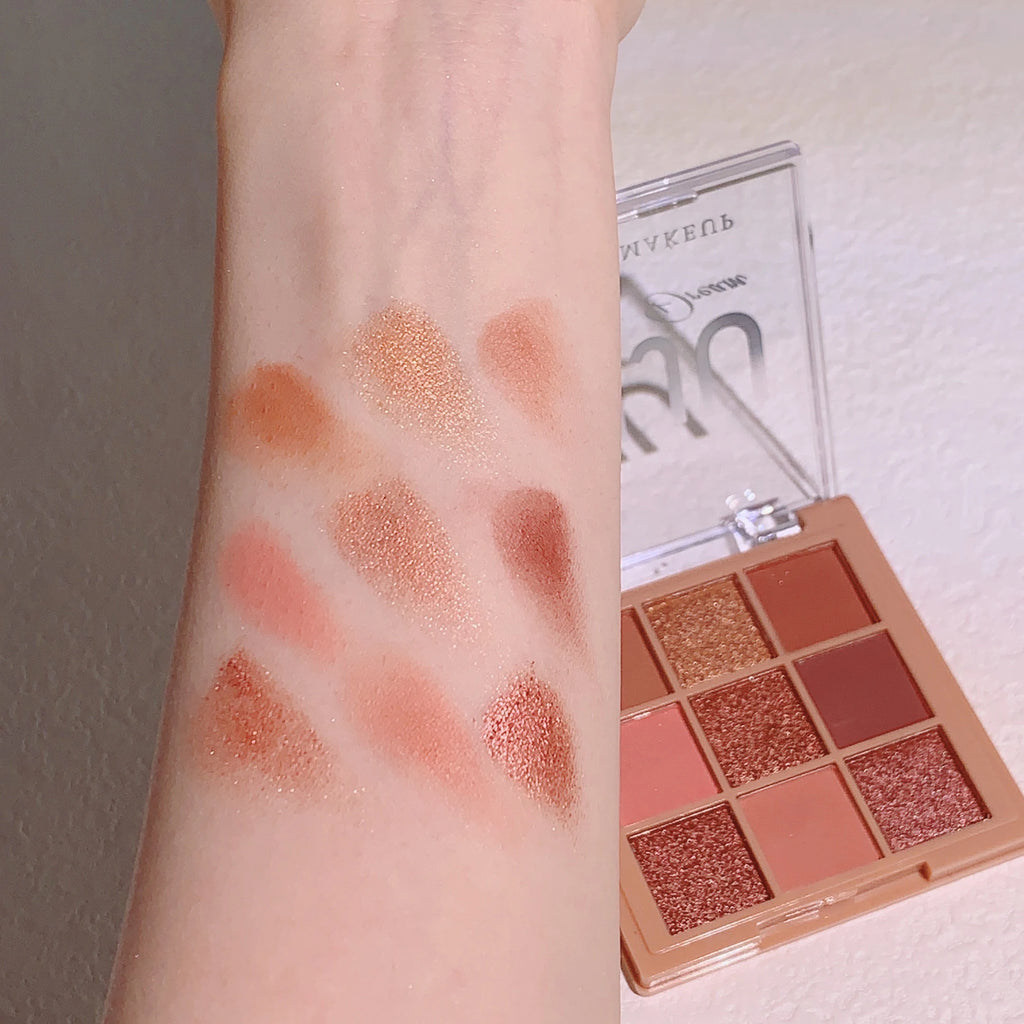 Warm Winter Brown Shadow Nine Colors Eyeshadow Earth Tone Autumn and Winter Low Saturation Orange Brown Palette Milk Tea