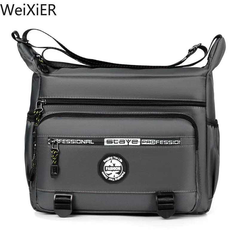 Multi-layer Pocket Design Oxford Shoulder Bag Large Capacity Men's Casual Fashion Single Shoulder Crossbody Luxury Messenger Bag