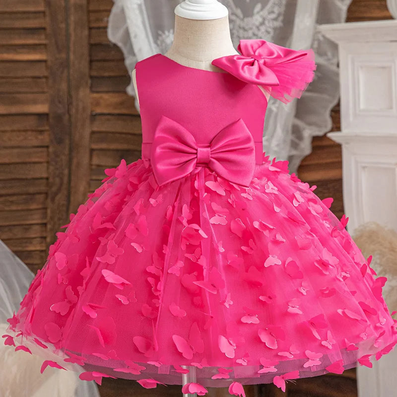 Girl Birthday Princess Dress Kid Clothes Mickey Minnie Mouse Party Outfits Evening Party Tulle Dress Wedding Wear Bowknot Dress