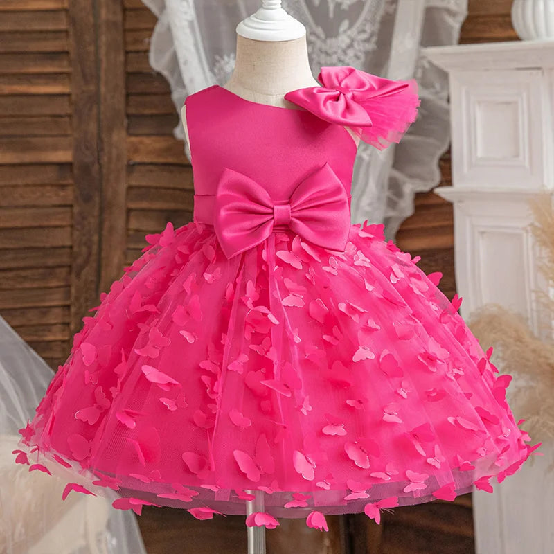 Girl Birthday Princess Dress Kid Clothes Mickey Minnie Mouse Party Outfits Evening Party Tulle Dress Wedding Wear Bowknot Dress