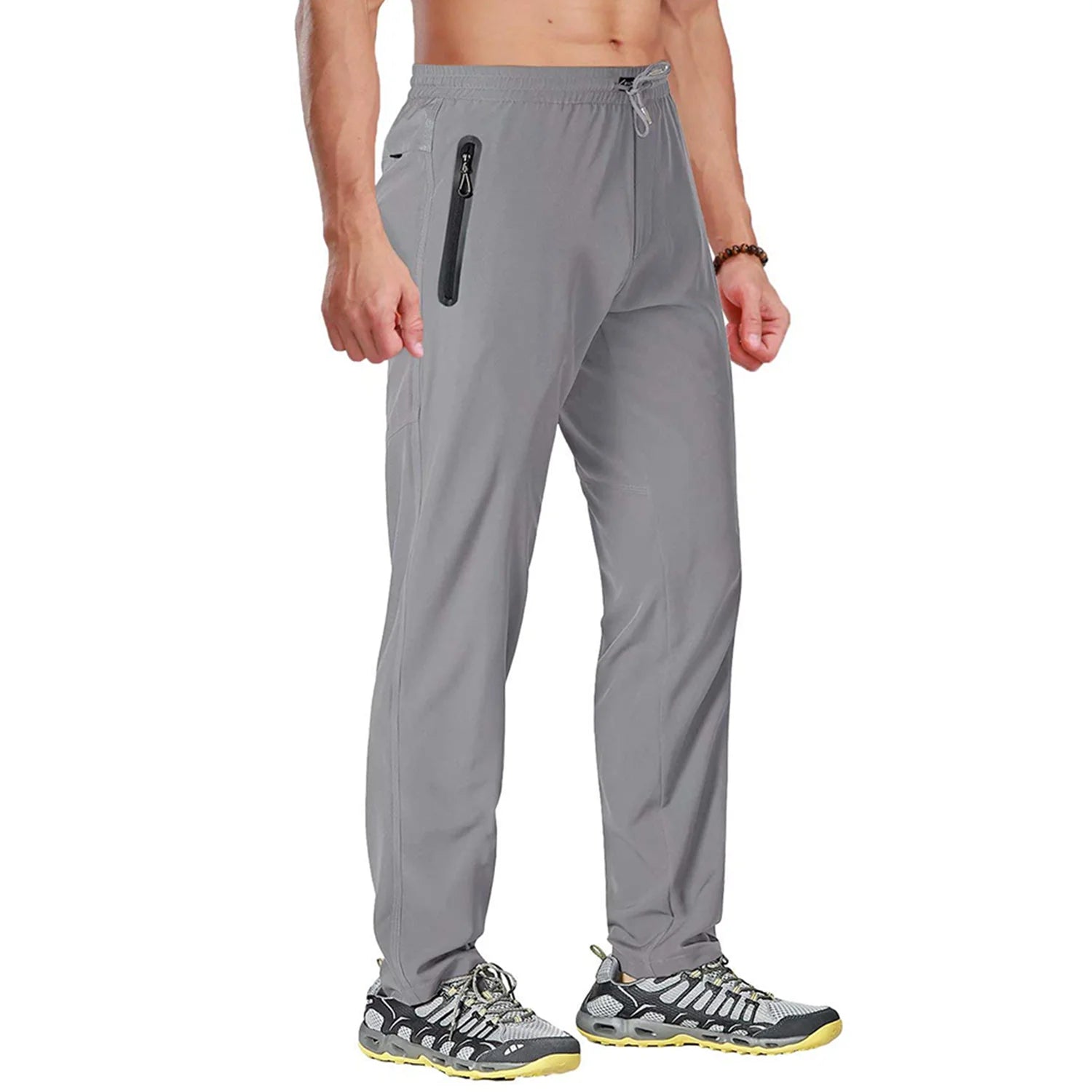 TACVASEN Outdoor Pants Men Quick Dry Straight Running Hiking Pants Elastic Lightweight Yoga Fitness Exercise Sweatpants Joggers