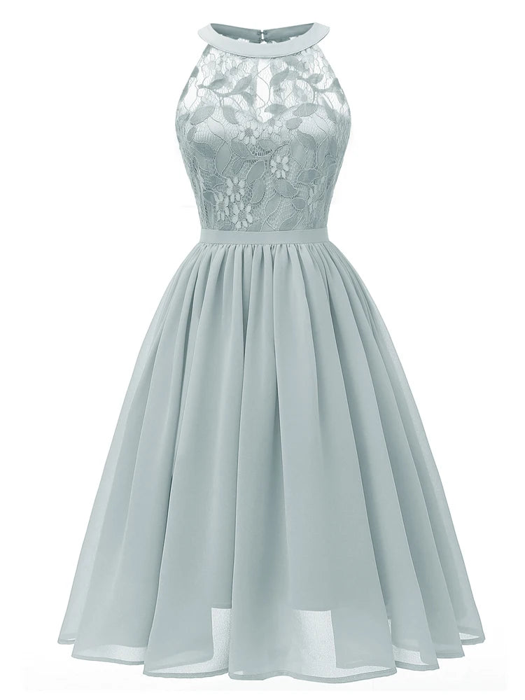 Sweet Lilac Lace Chiffon Pleated Dress Elegant High Waist Women Midi Dresses 2026 Summer Sleeveless Vintage Evening Party Dress