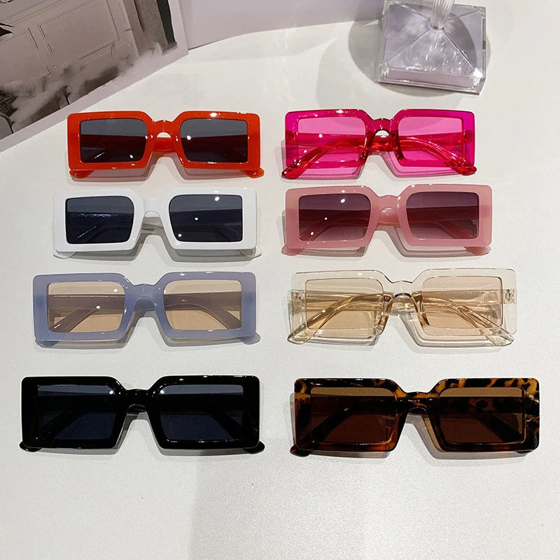New Small Frame Rectangle Sunglasses Women's Fashion Jelly Color Sun Glasses Women Summer Travel Eyewear UV400 Oculos De Sol (Copy)