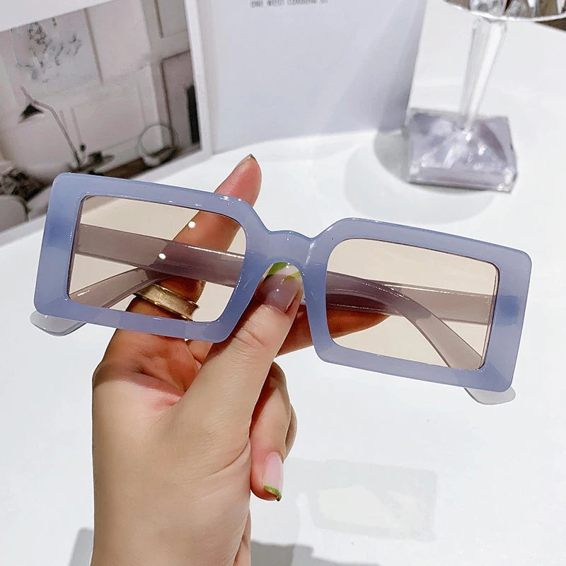New Small Frame Rectangle Sunglasses Women's Fashion Jelly Color Sun Glasses Women Summer Travel Eyewear UV400 Oculos De Sol (Copy)
