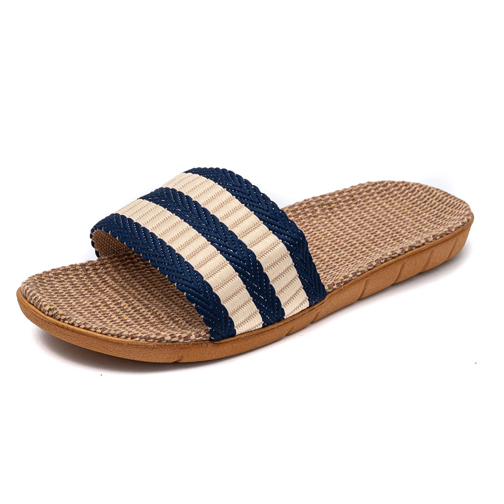 BAIRUILUN Summer Mens Slippers Shoes For Men EVA Flat Sandals Linen Lightweight Casual Slippers Women For Home Free Shipping