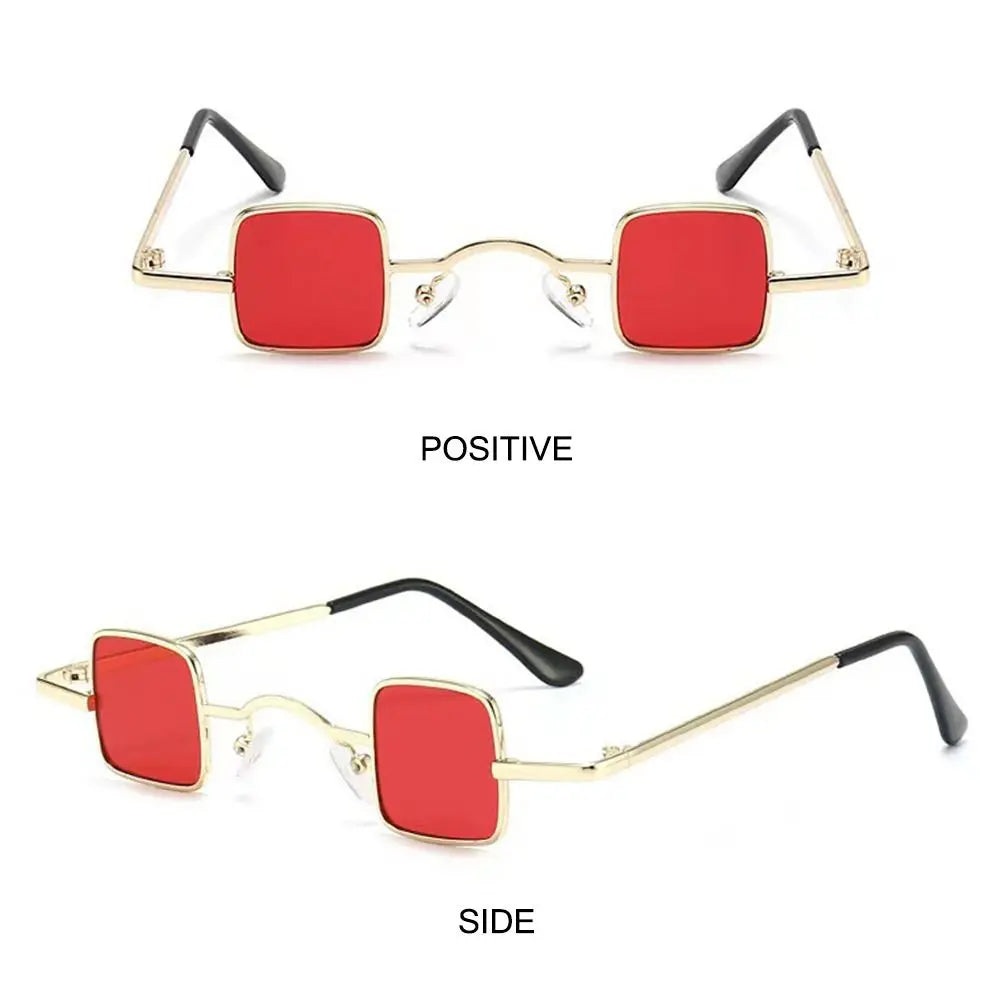 Fashion Small Square Sunglasses Ultra Light Metal Frame Hip Hop Punk Sun Glasses Candy Color Sunglasses Shades for Women Men