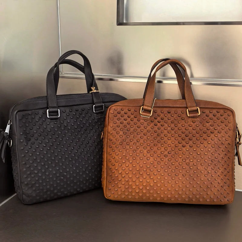 2024 Ruil Retro Men's Crossbody Bag Fashion Crazy Horse Leather briefcase Business handbag