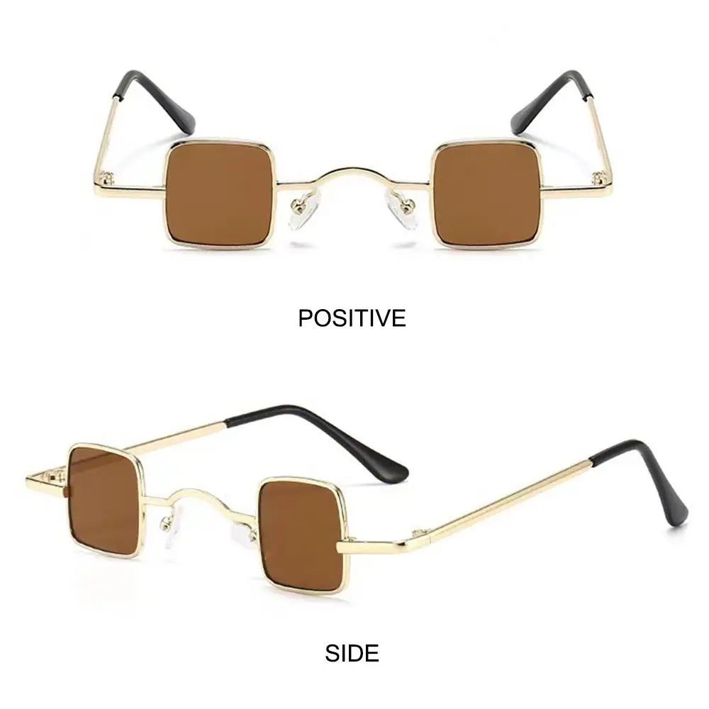 Fashion Small Square Sunglasses Ultra Light Metal Frame Hip Hop Punk Sun Glasses Candy Color Sunglasses Shades for Women Men