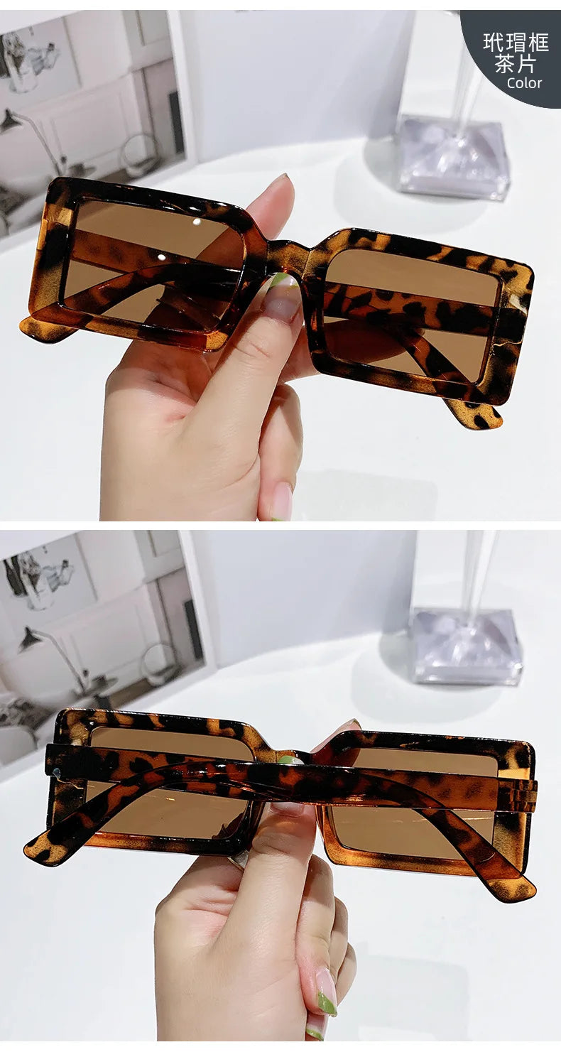 New Small Frame Rectangle Sunglasses Women's Fashion Jelly Color Sun Glasses Women Summer Travel Eyewear UV400 Oculos De Sol (Copy)